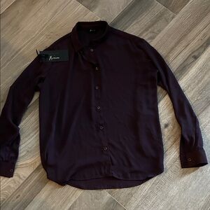 Marciano Deep Plum Casual Button Down Shirt XS NWT